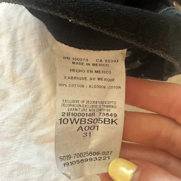 BLACK DENIM WRANGLER SHORTS - Picture 4 of 4